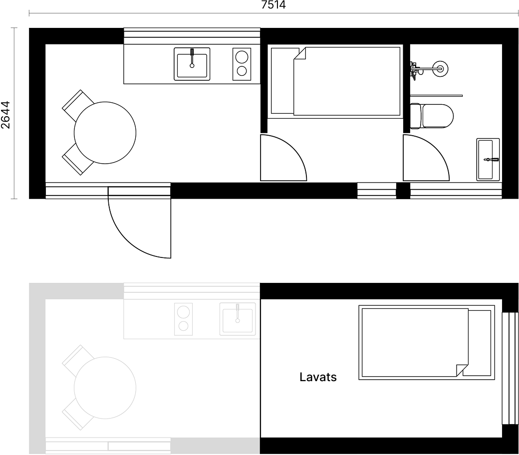 STJU 20 floor plan and sleeping loft