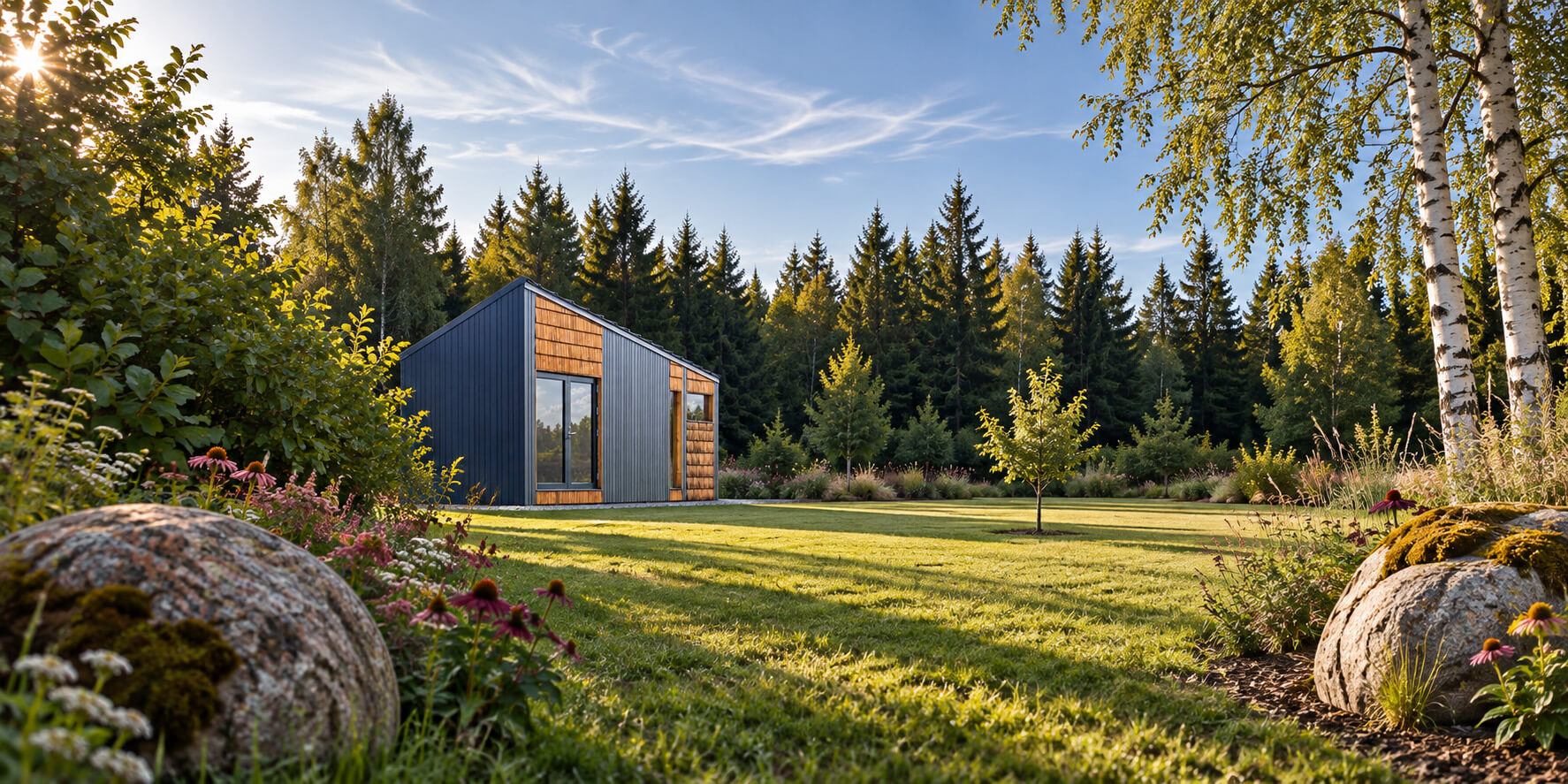 STJU 20 house at the edge of a forest